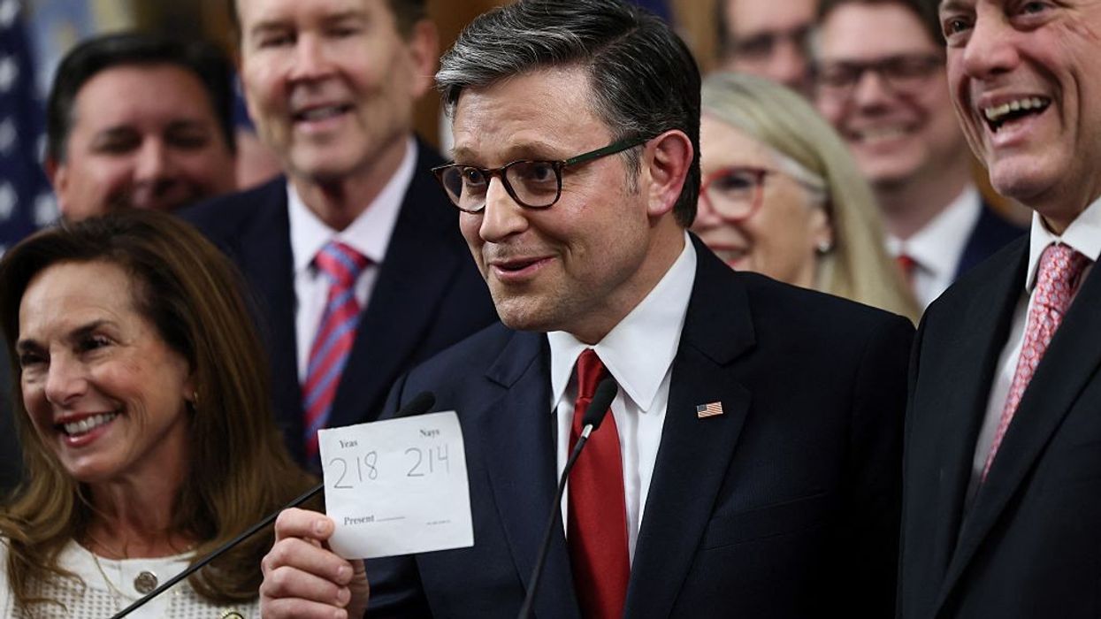 Mike Johnson holds up final BBB tally.