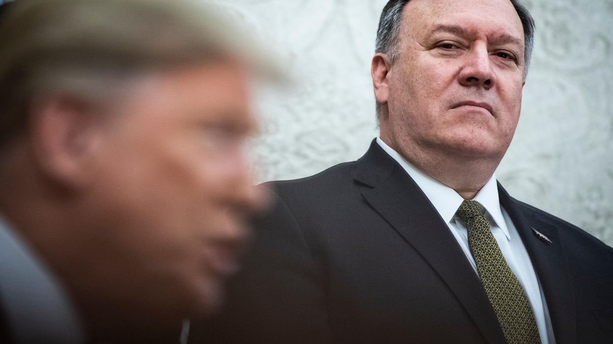Mike Pompeo as Donald Trump speaks