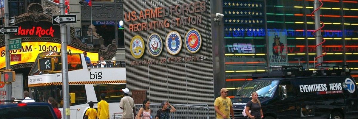 Military recruitment center in Times Square.
