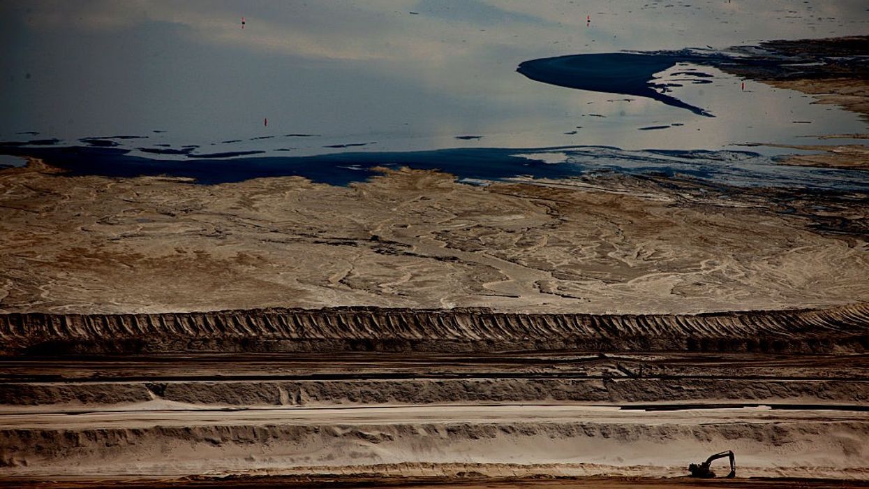 Mining for tar sands in Alberta.