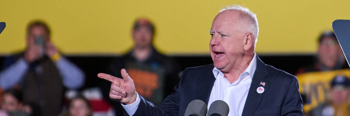 Minnesota Gov. Tim Walz greets supporters