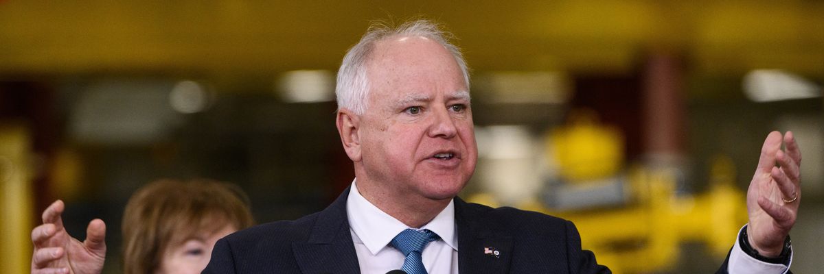 Minnesota Gov. Tim Walz speaks during an event