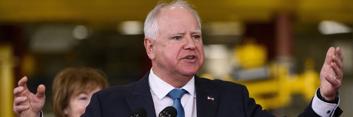 Minnesota Gov. Tim Walz speaks during an event
