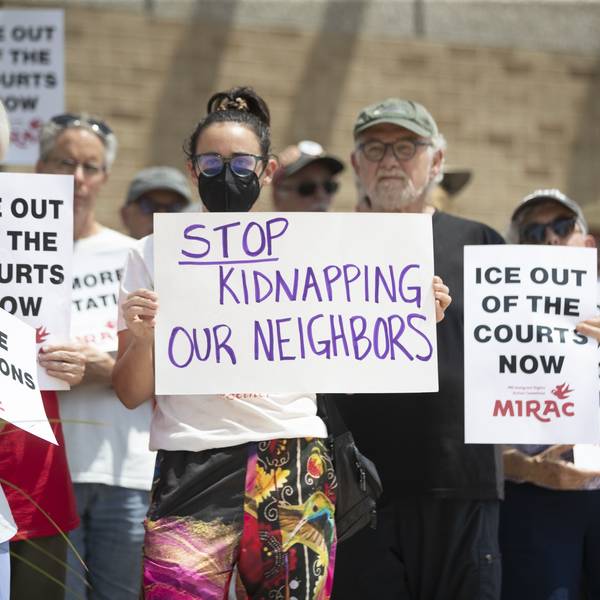 Minnesota group protests ICE arrests outside federal building