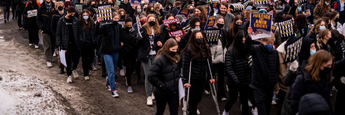 Minnesota students walk out over Amir Locke's killing