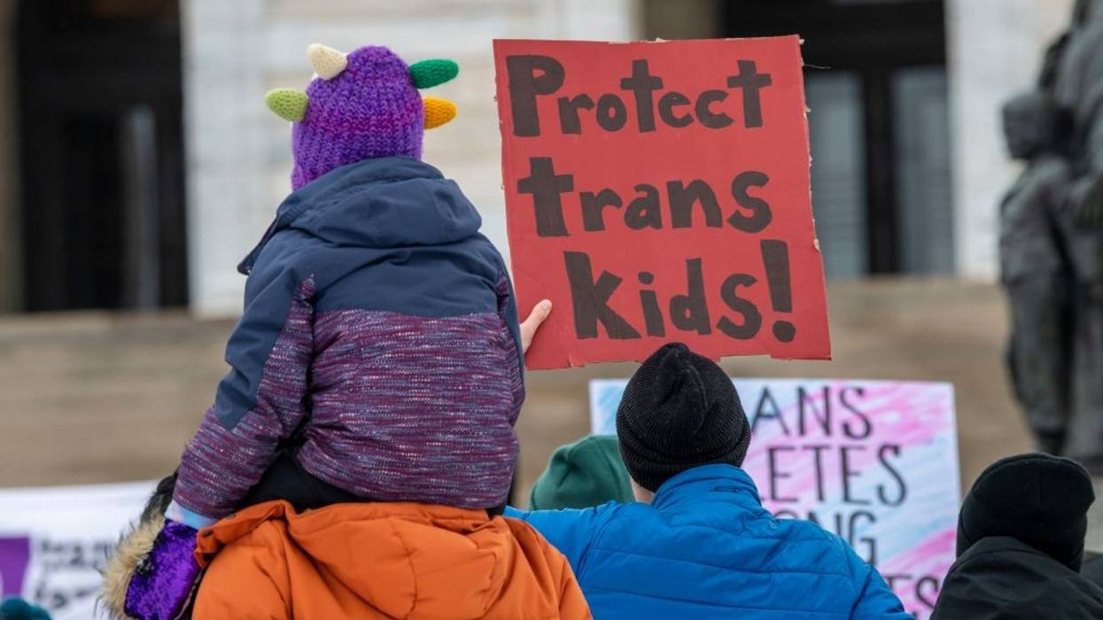 Minnesotans hold a rally at the Minneapolis to support transgender kids