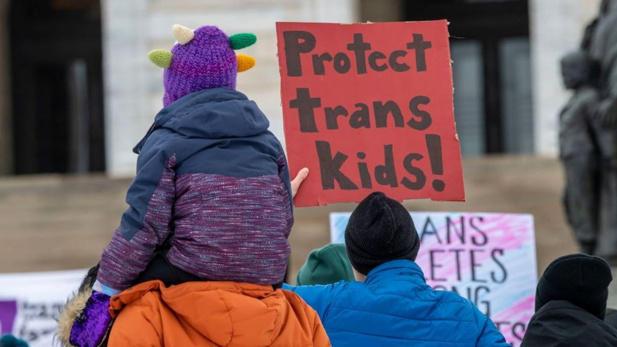 Minnesotans hold a rally at the Minneapolis to support transgender kids