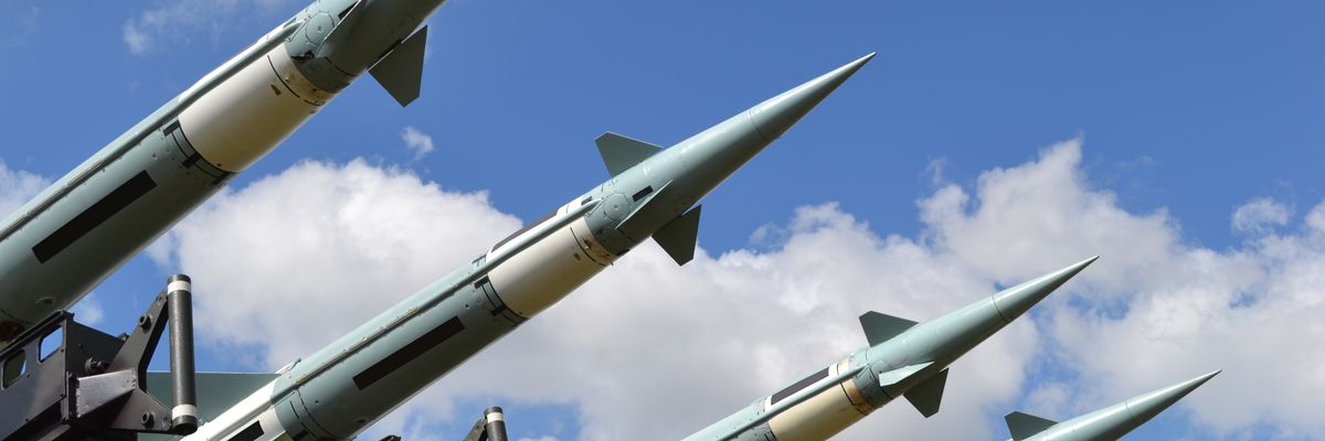 Missiles are seen at a launch site