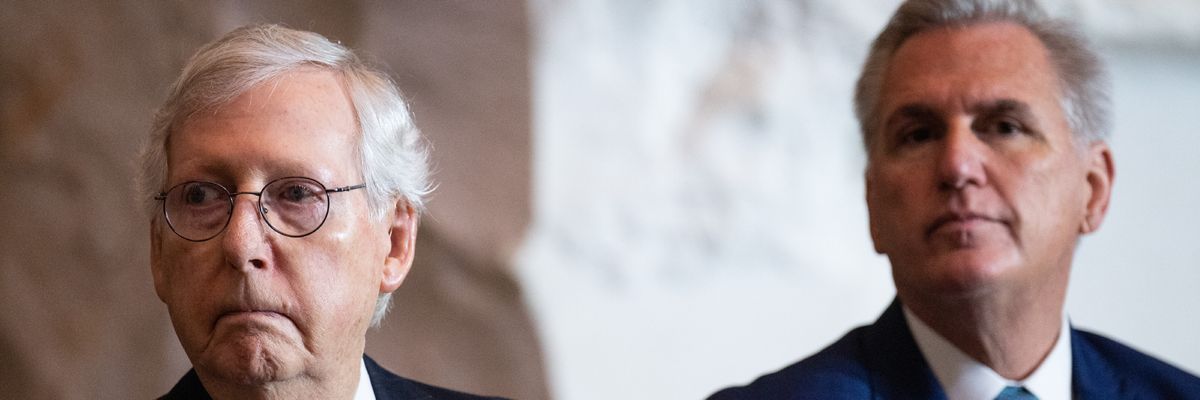 Mitch McConnell and Kevin McCarthy attend a ceremony