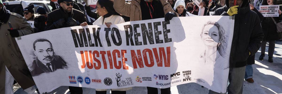 MLK Day Anti-ICE March In New York City