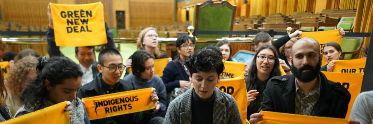 27 Youth Climate Activists Arrested for Canadian Parliament Sit-In Demanding Green New Deal