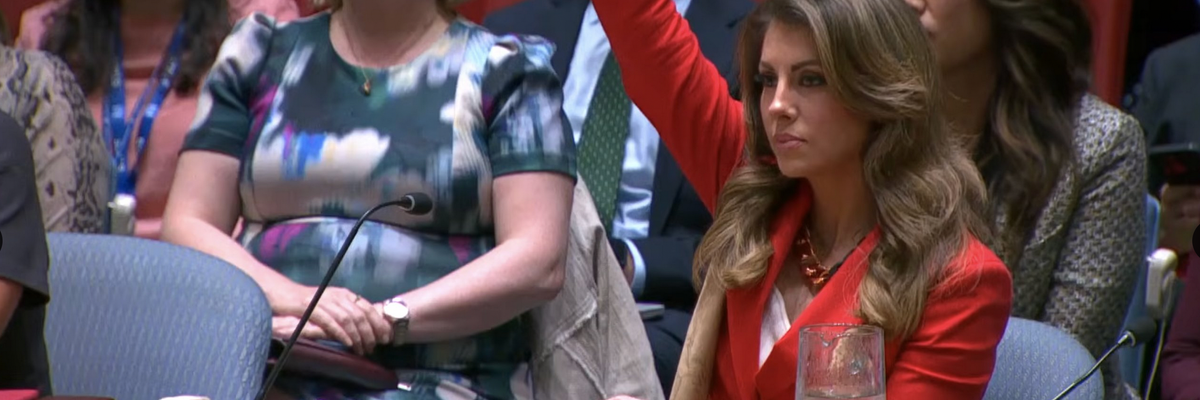 Morgan Ortagus raised her hand to cast the US veto