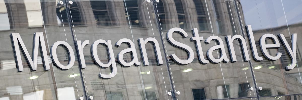 Morgan Stanley offices at Canary Wharf financial district in London.