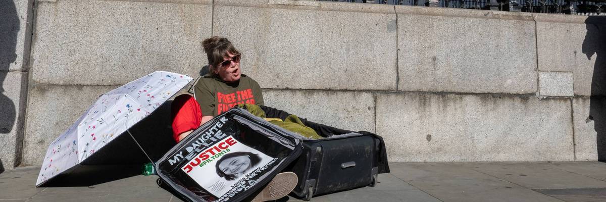 Mother Of Filton 18 Activist Locks On Outside Parliament In Protest Of Daughter's Imprisonment