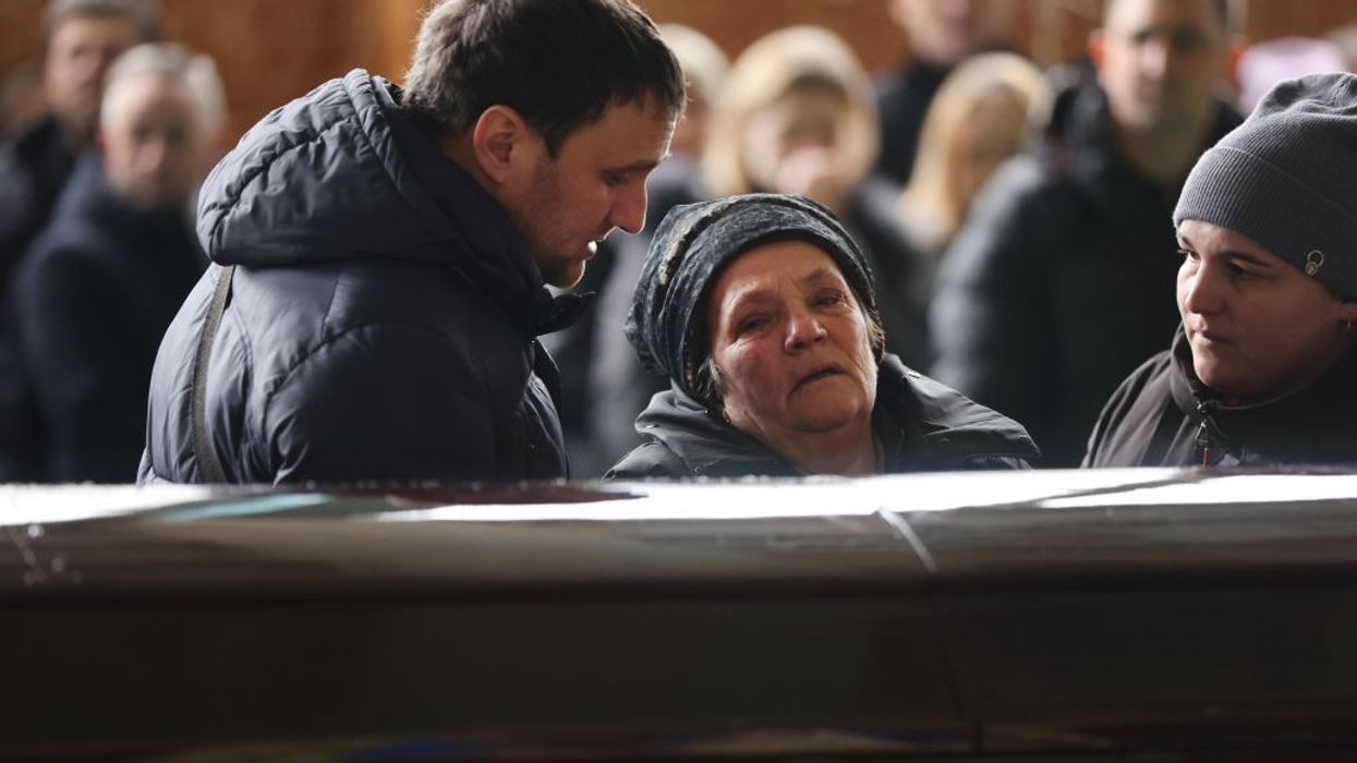 Mother of Ukraine war civilian casualty at funeral