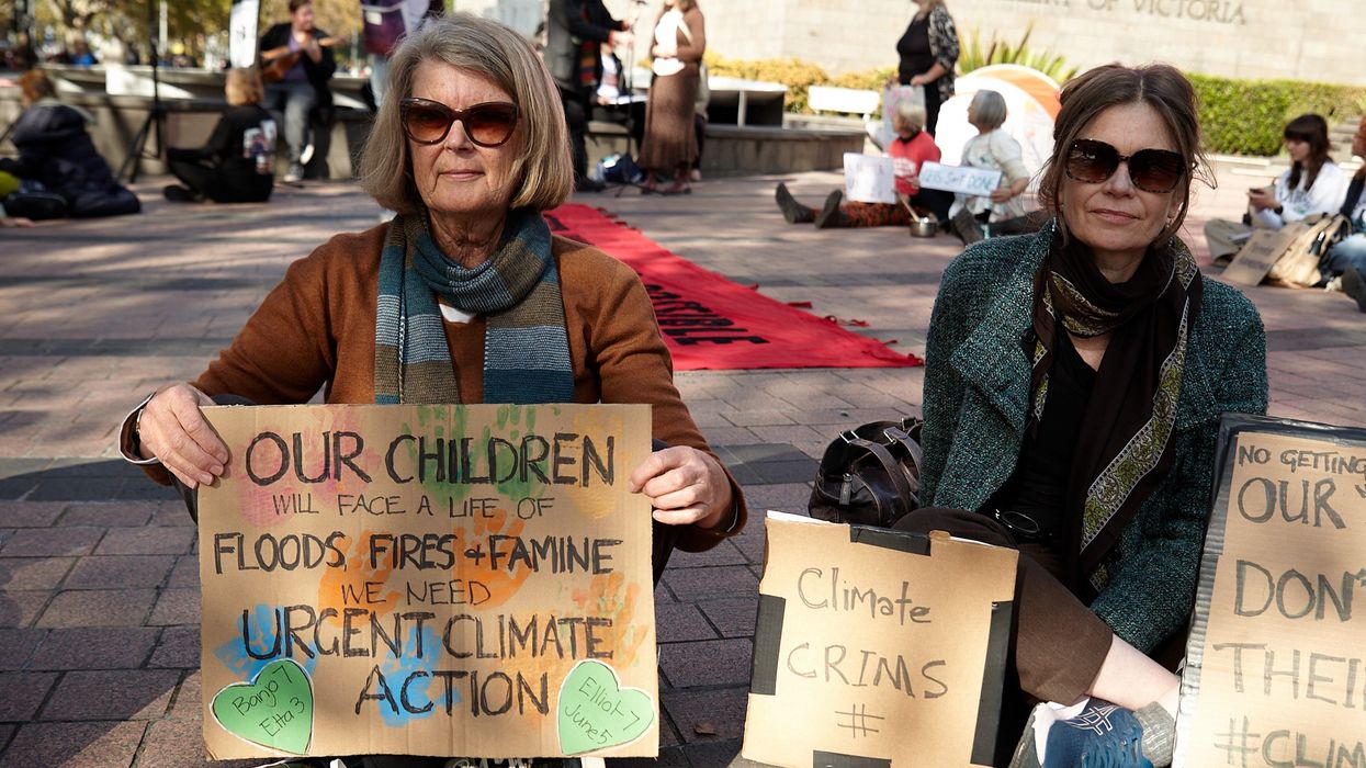 Mothers gathered in Victoria, Australia to demand climate action on May 13, 2023.