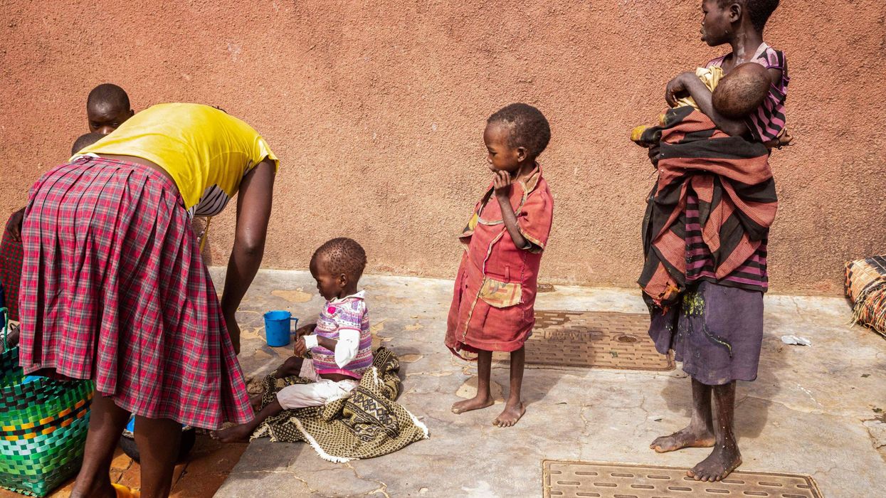 Mothers stay with malnourished children at Kaabong hospital in Uganda