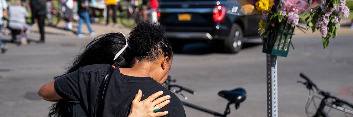 Mourners at Tops grocery store in Buffalo