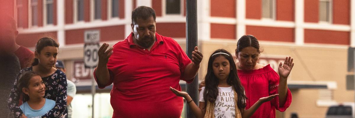 Mourners in Texas following the shooting in Uvalde that left 19 students dead