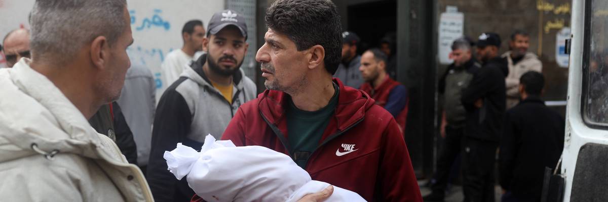 Mourners React Following Israeli Strike At Al-Shifa Hospital In Gaza City