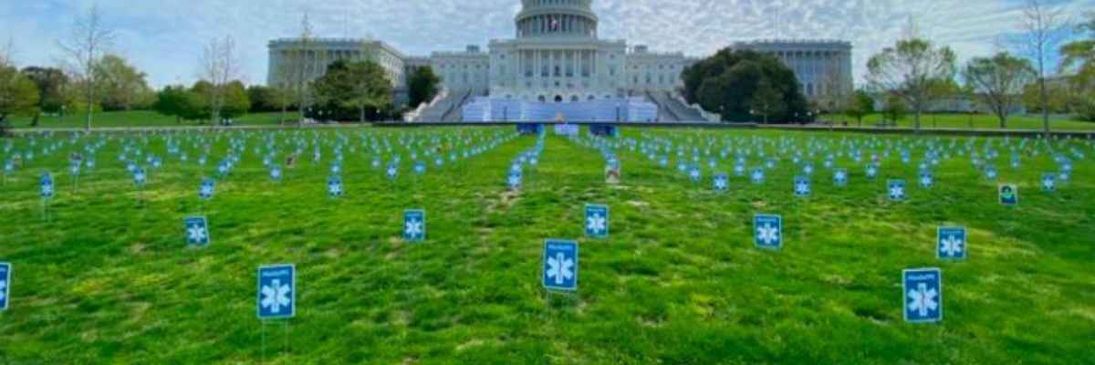 #GetUsPPE: Advocates Place 1,000 Signs on Capitol Lawn to Demand Safety Equipment for Frontline Workers