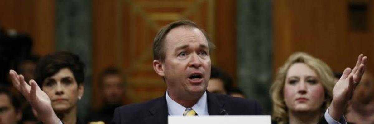 Mugger Mick Mulvaney--Trump's Sadist-in-Chief