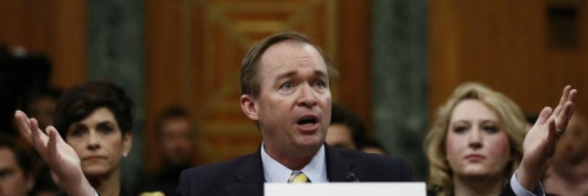 Mugger Mick Mulvaney--Trump's Sadist-in-Chief