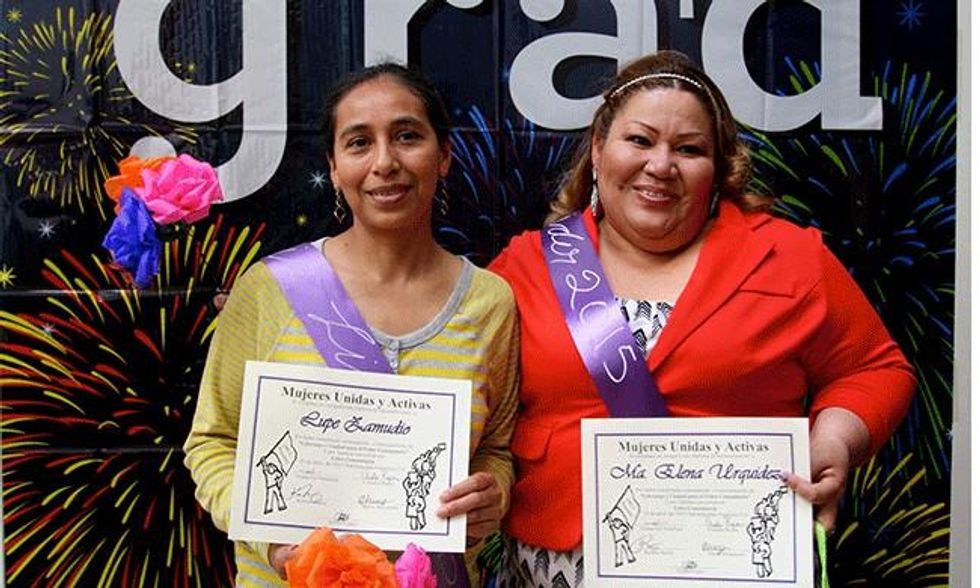 Mujeres Unidas y Activas (MUA) builds the leadership of immigrant Latina women through personal transformation workshops and political awakening and rights-based trainings. MUA believes that immigrant women are leaders from the moment they come through the organization's doors.