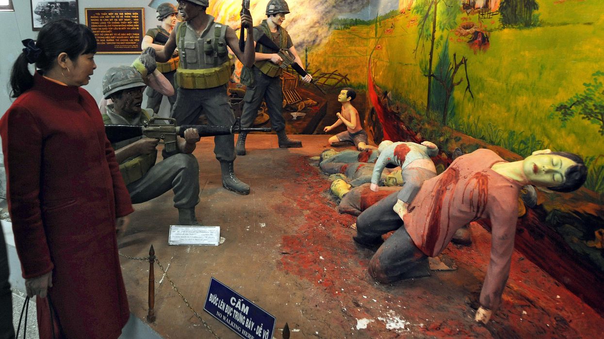 Museum installation depicting scene of My Lai massacre