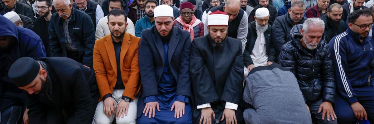 Muslims pray in an Illinois mosque
