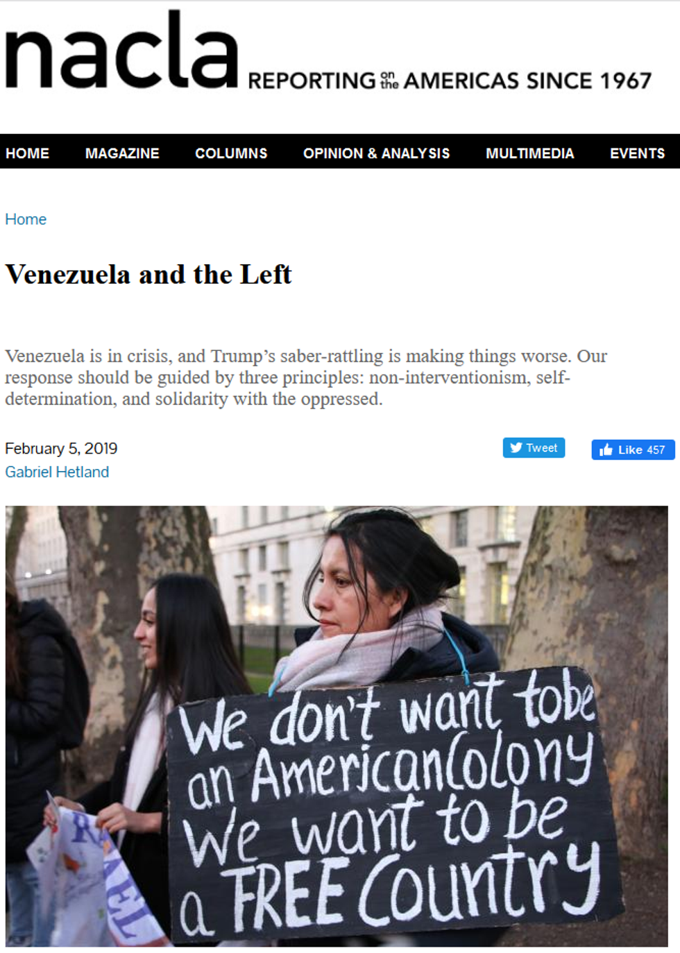 NACLA: Venezuela and the Left