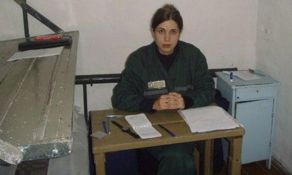 Nadezhda Tolokonnikova in a single confinement cell at a penal colony in Partza on 25 September