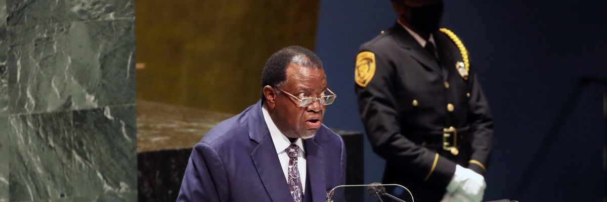 Namibia's president speaks at the U.N. General Assembly