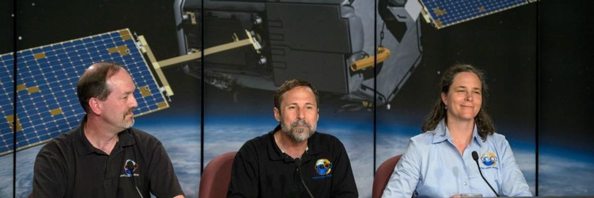 NASA scientists give a briefing on the OCO-2