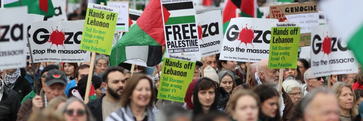National Demonstration For Palestine Is Held In Central London