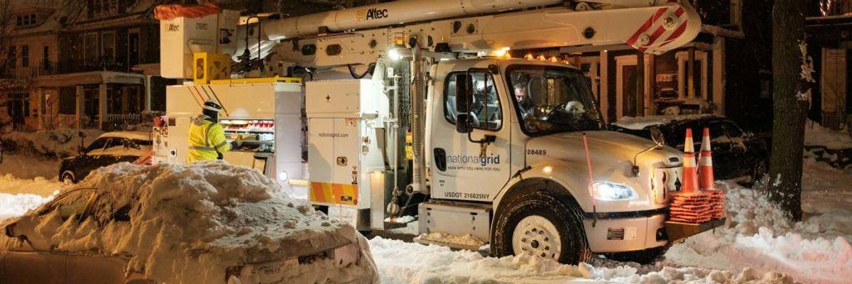 National Grid technicians work in Buffalo, New York