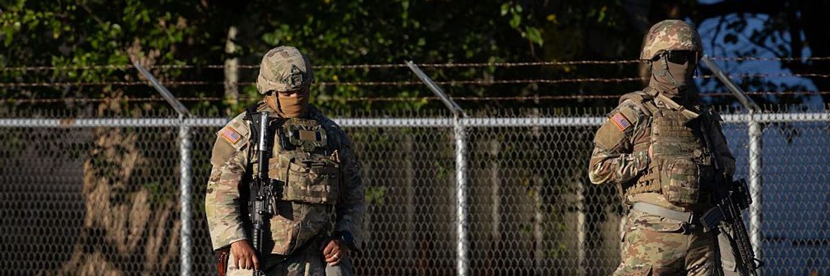 National Guard Arrives At Army Reserve Training Center South Of Chicago