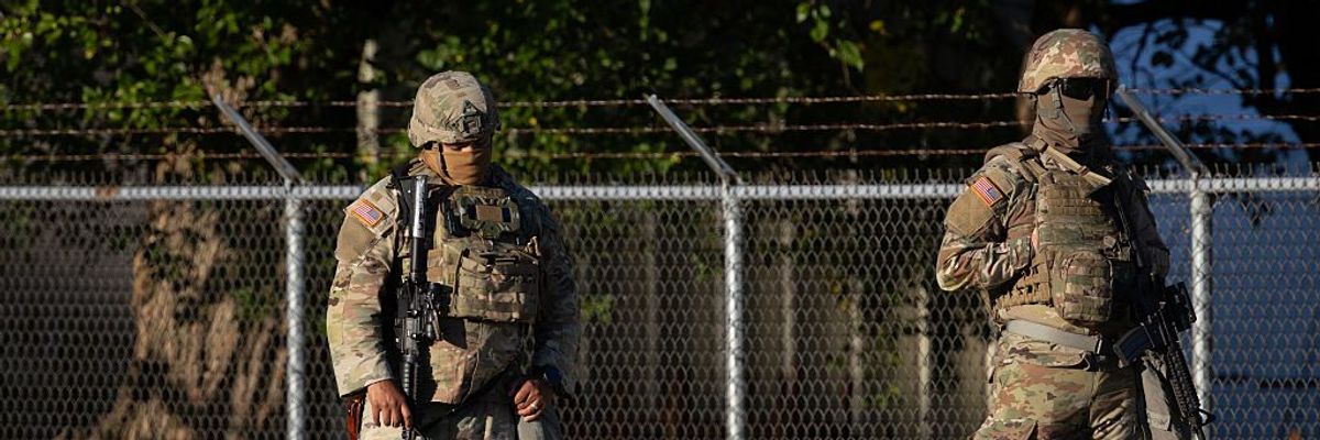 National Guard Arrives At Army Reserve Training Center South Of Chicago