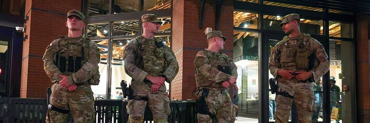 National Guard members patrol DC.