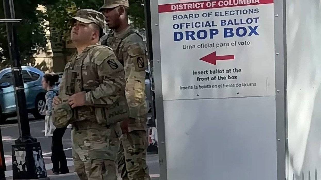 ‘Affront to Democracy’: Trump's National Guard Troops Seen in Front of Ballot Box in DC