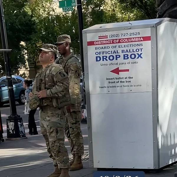 ‘Affront to Democracy’: Trump's National Guard Troops Seen in Front of Ballot Box in DC