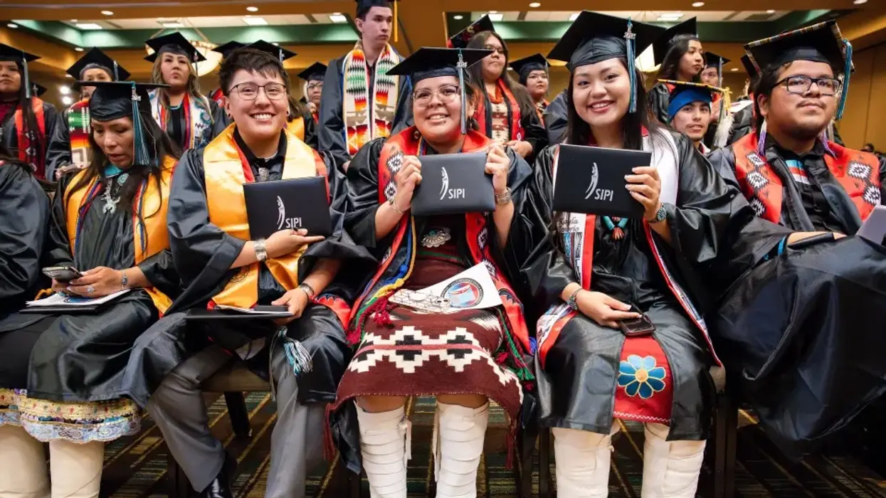 Native American students graduate