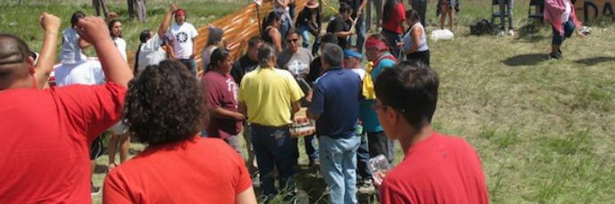 Native Americans protest the Dakota Access Oil Pipeline
