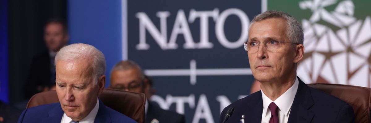 NATO Secretary-General Jens Stoltenberg and U.S. President Joe Biden at NATO summit