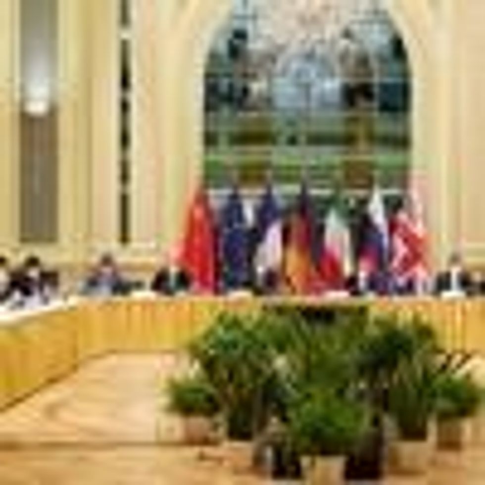 Negotiations to restore the Iran nuclear deal were held in Vienna on April 15, 2021. (Photo: E.U. Delegation in Vienna/Handout/Anadolu Agency via Getty Images)