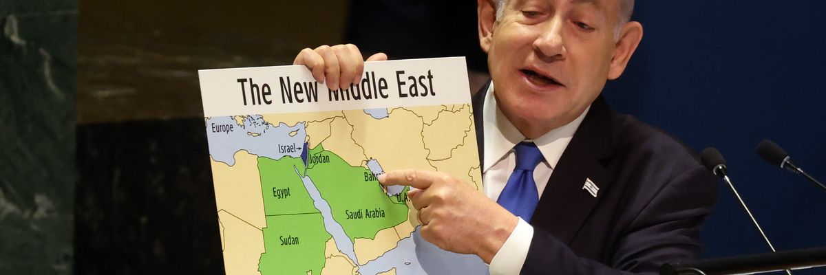 Netanyahu addresses the UNGA in 2023.