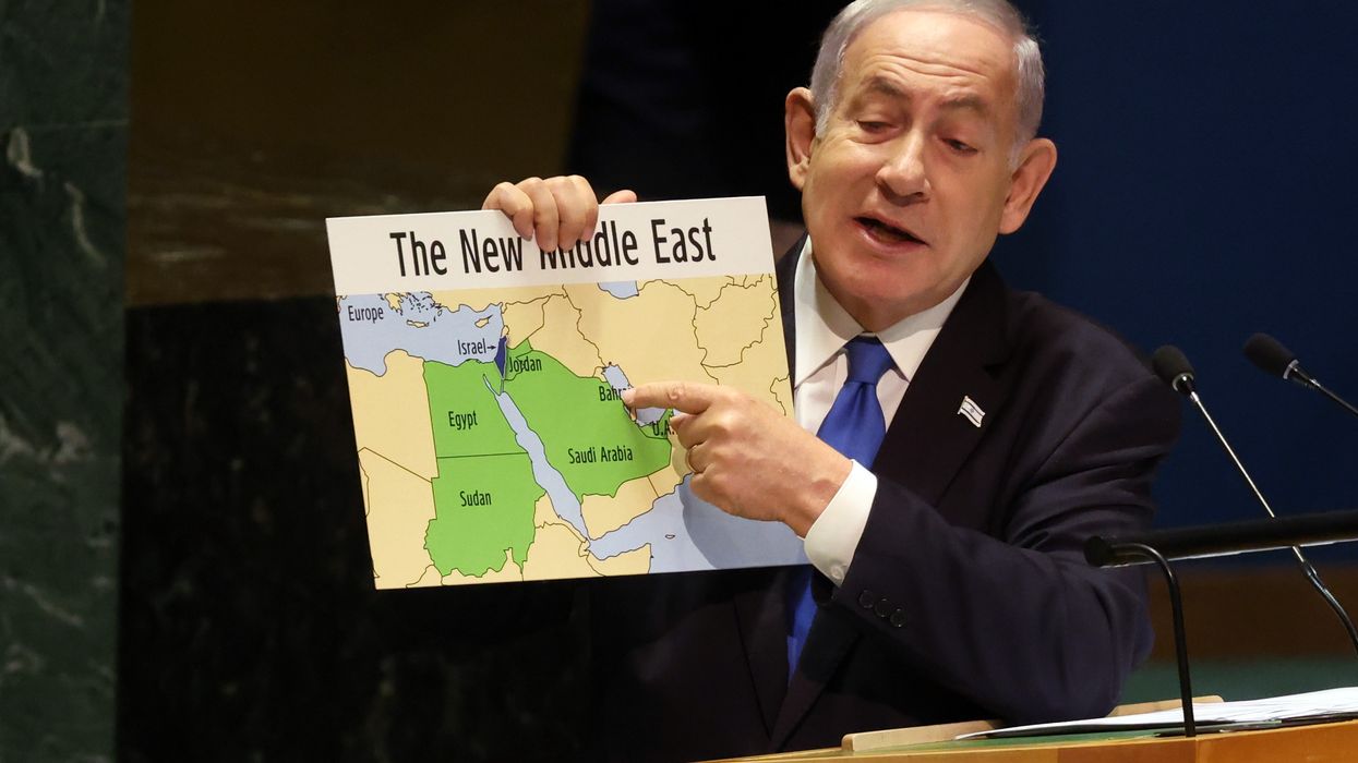 Netanyahu addresses the UNGA in 2023.