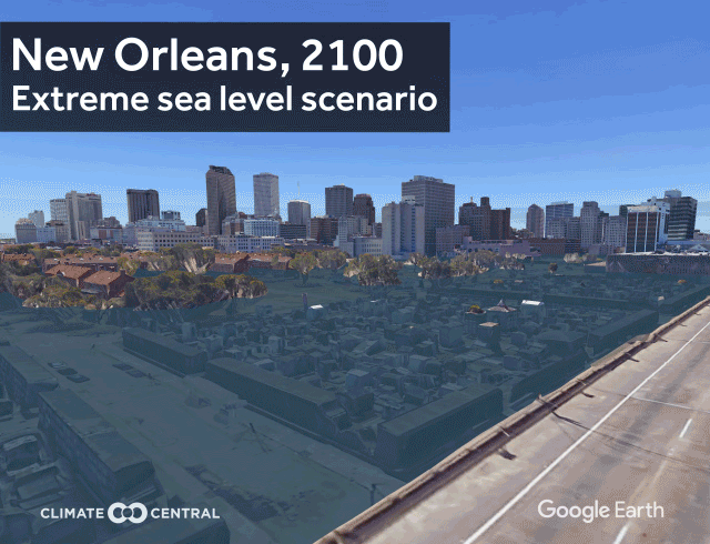 New Orleans flooded in 2100