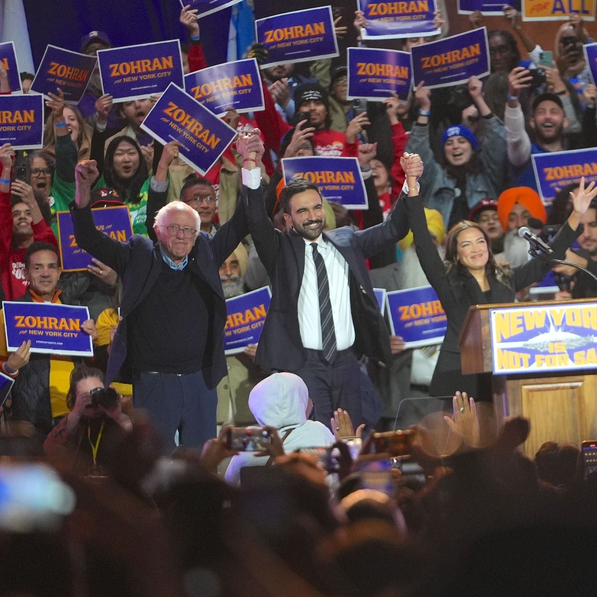 New York City mayoral candidate Zohran Mamdani campaign rally