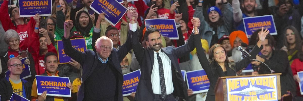 New York City mayoral candidate Zohran Mamdani campaign rally